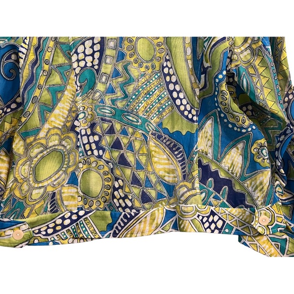 NWOT Christopher & Banks Geometric Button Shirt Jacket Artsy Art to Wear Large - Picture 5 of 11